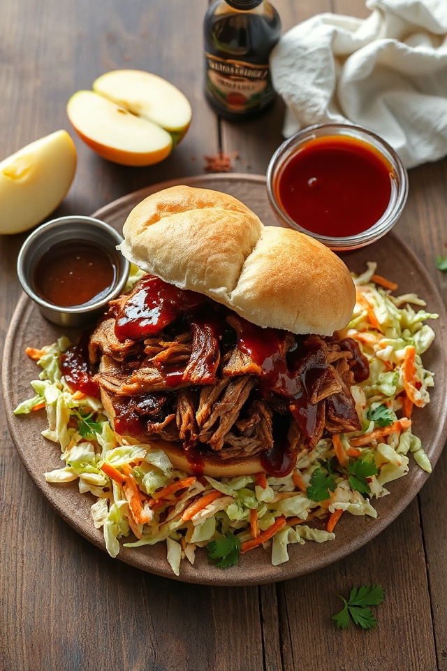 apple cider pork sandwich