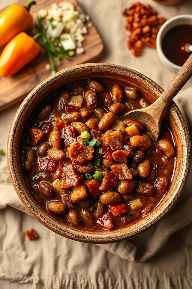 bacon infused hearty bean dish