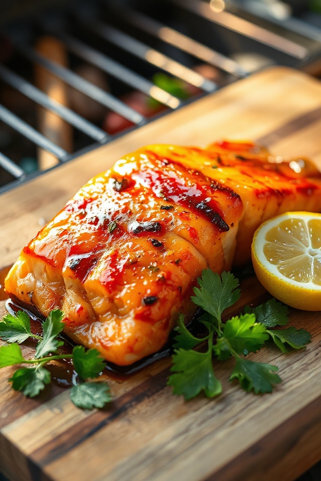 barbecue salmon with marinade