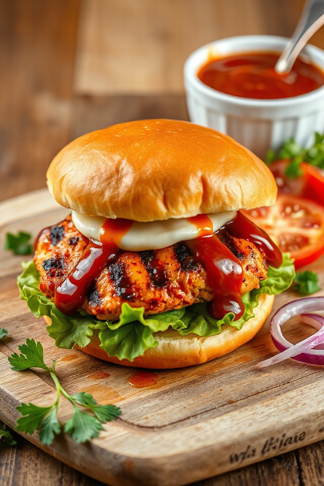 bbq chicken mozzarella sandwich