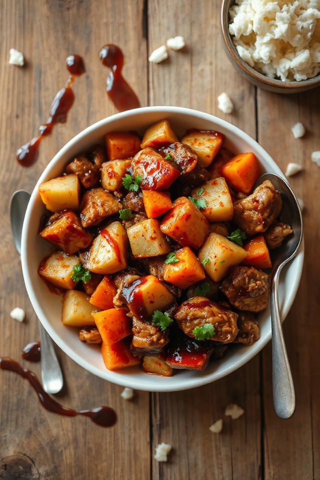 bbq chicken pork hash