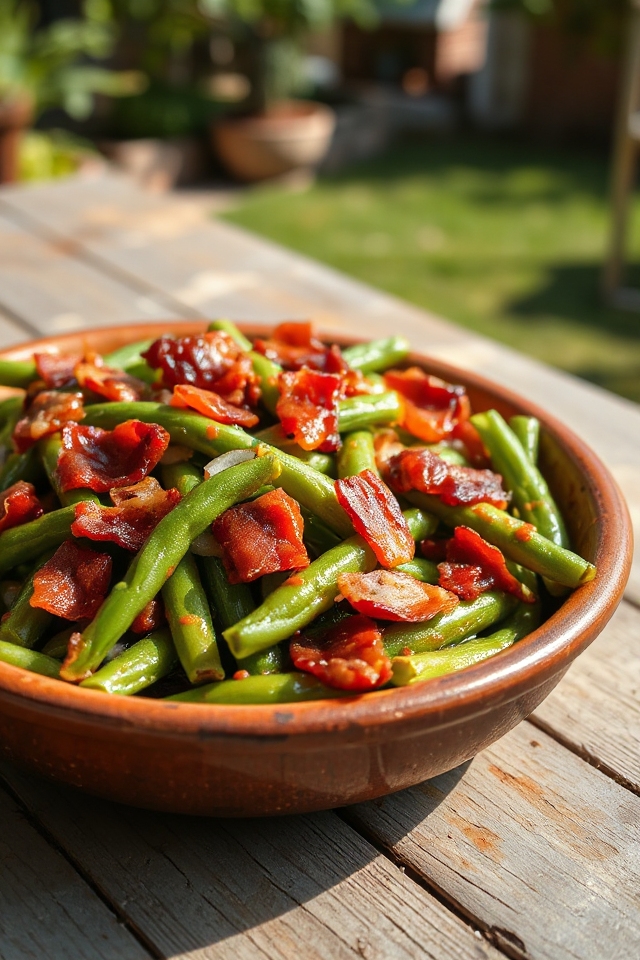 bbq green beans with bacon