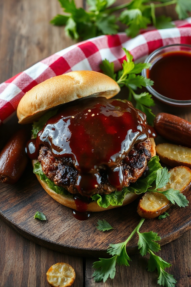 bbq hamburger with sweetness