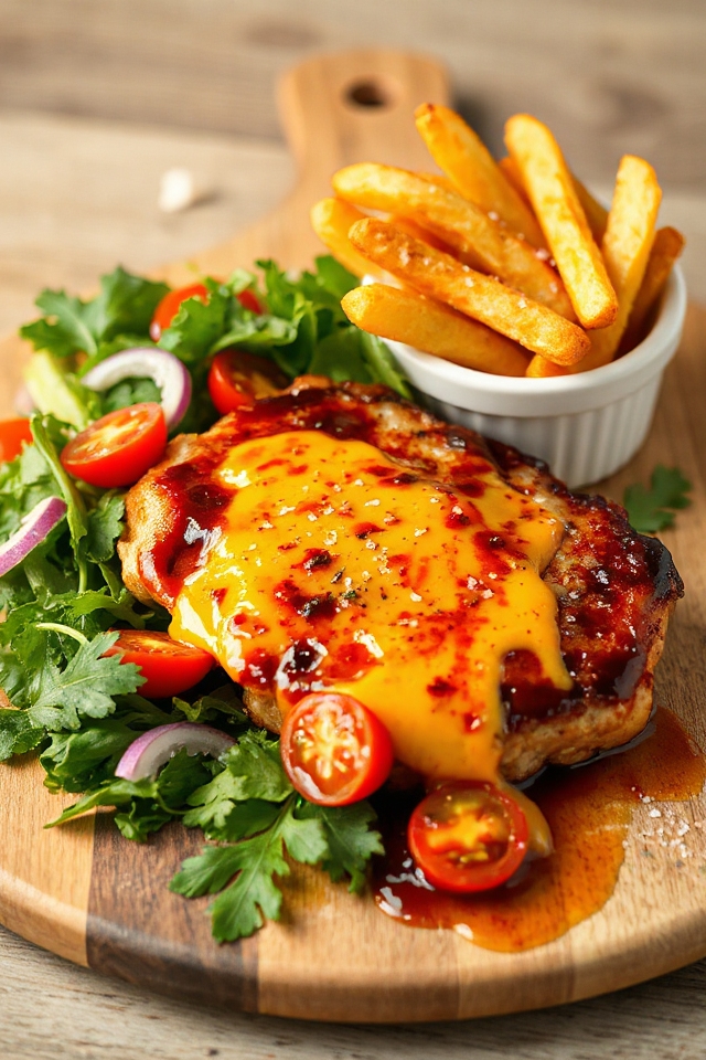 cheesy bbq pork chops
