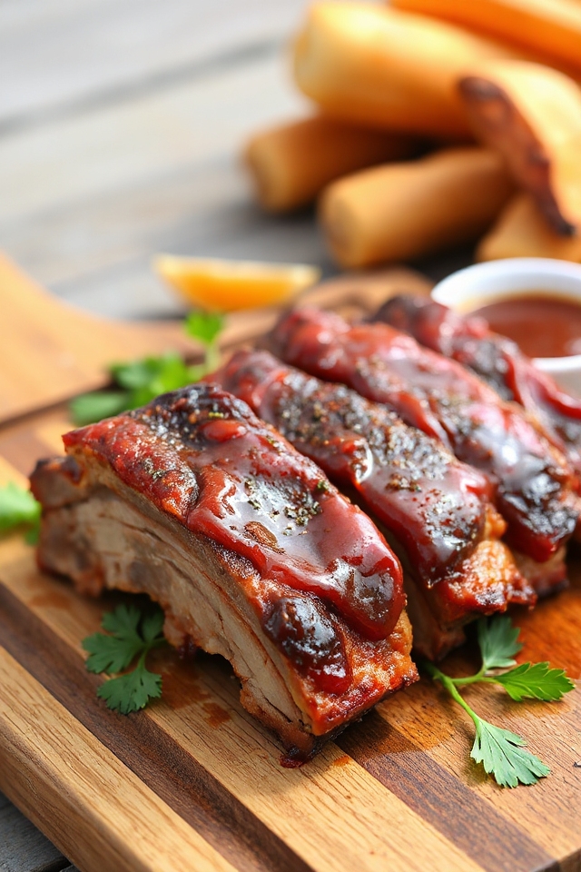 delicious barbecue ribs preparation