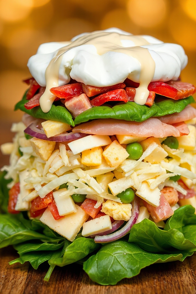 layered salad masterpiece creation