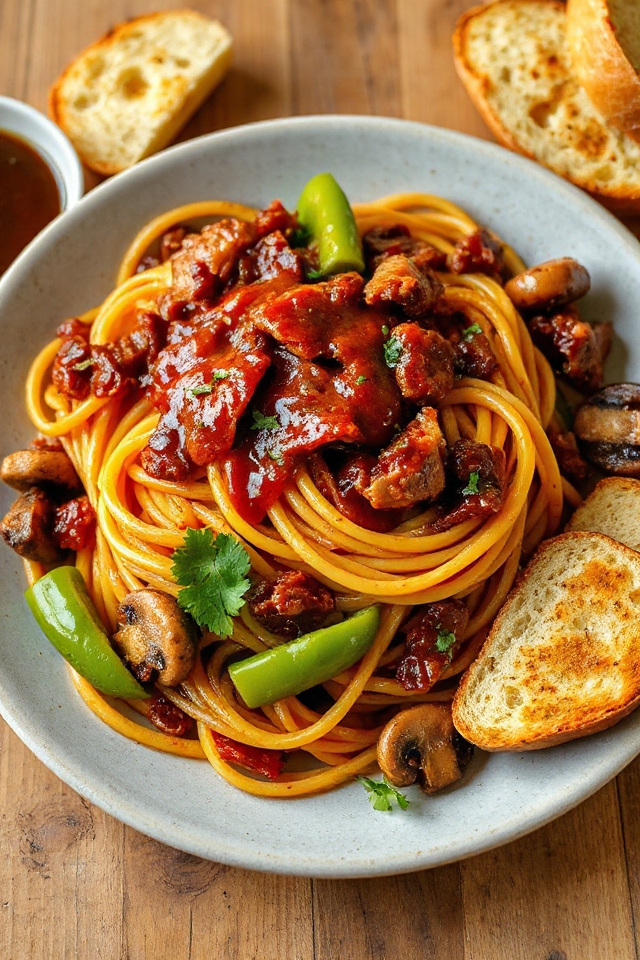 pulled pork bbq spaghetti