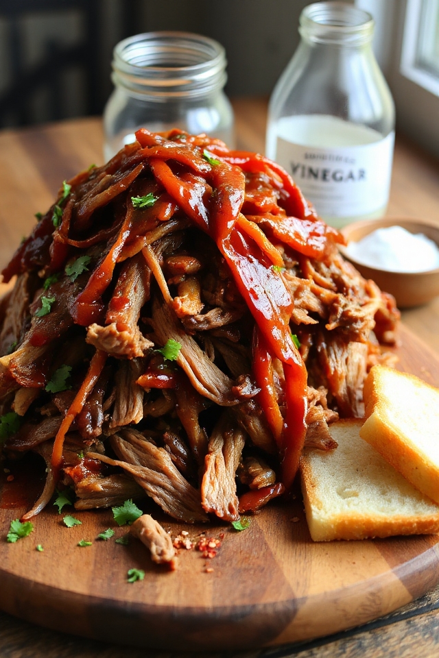 simmer shred sauce serve